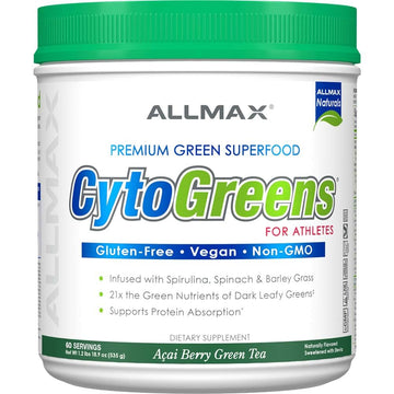 ALLMAX Naturals CytoGreens Super Greens Powder, Premium Green Superfood with Greens, Superfoods, Daily Greens Supplement, Acai Berry Green Tea, 60 Servings ALLMAX Au supplements