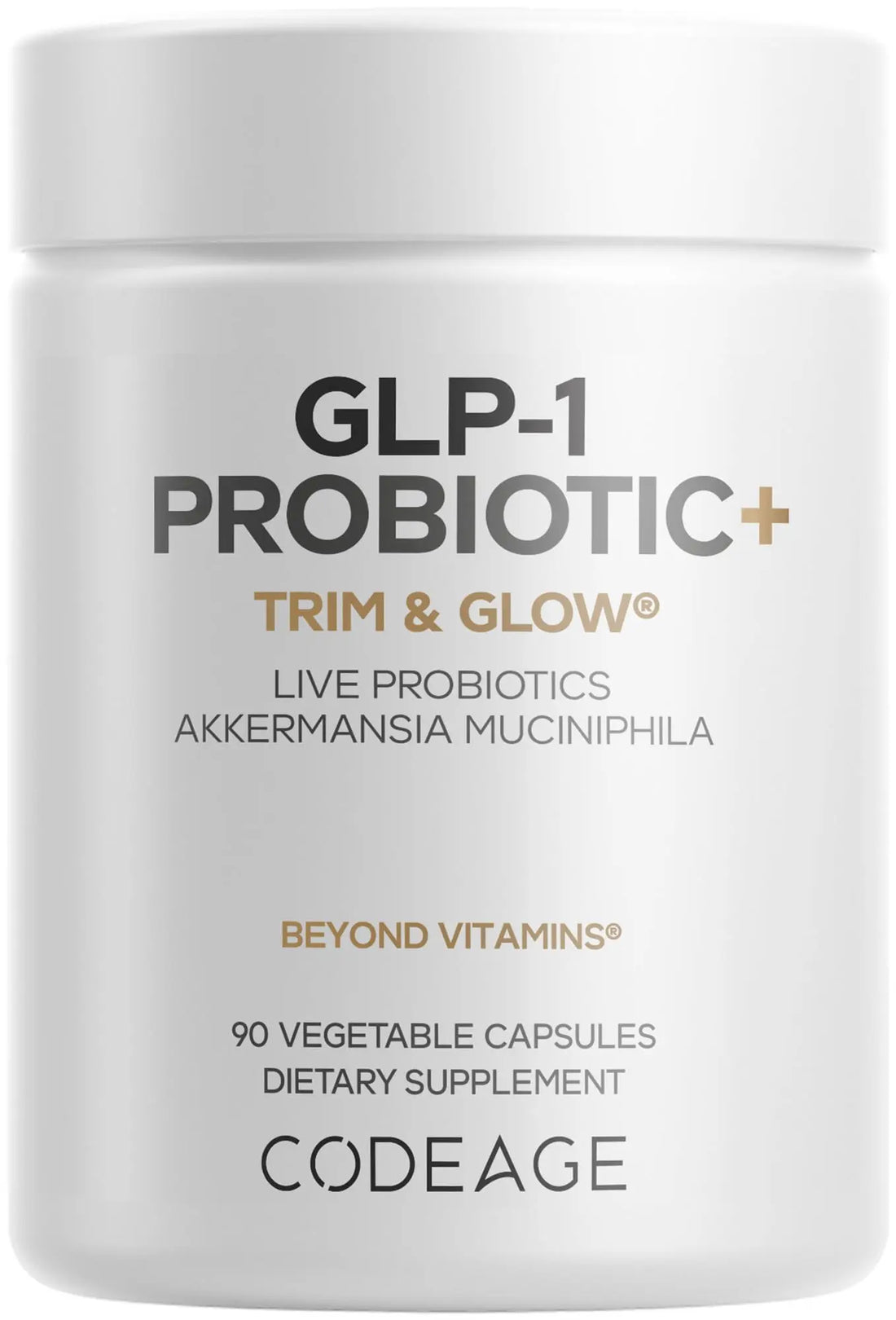 Codeage GLP-1 Probiotic+ - Live Probiotics Akkermansia, Clostridium, Bifidobacterium, Chicory Inulin Probiotic, Prebiotics & Postbiotics Supplement - 500 Million AFU, 3-Month Supply - 90 Capsules Codeage uk supplements