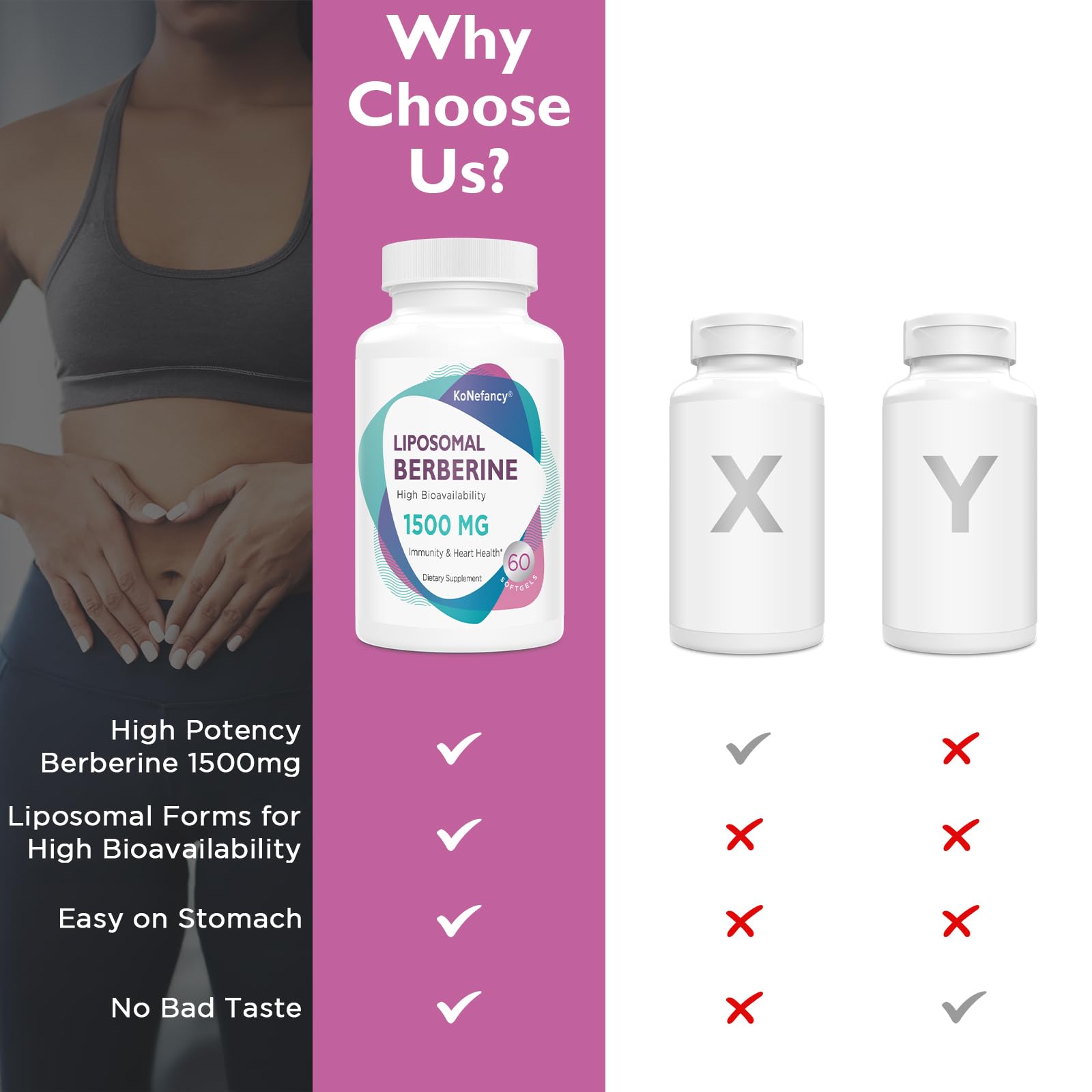 Liposomal Berberine Supplement 1500mg - High Bioavailability Berberine HCL Capsules KoNefancy Au supplements