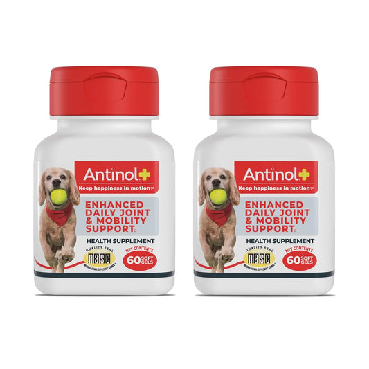 Antinol Plus, Mobility, Hip, and Joint Supplement for Dogs, Green-Lipped Mussels and Krill Oil - Dog Joint Supplement, Better and Faster Than Glucosamine and Chondroitin, 120 Soft Gels AntinolAU supplements