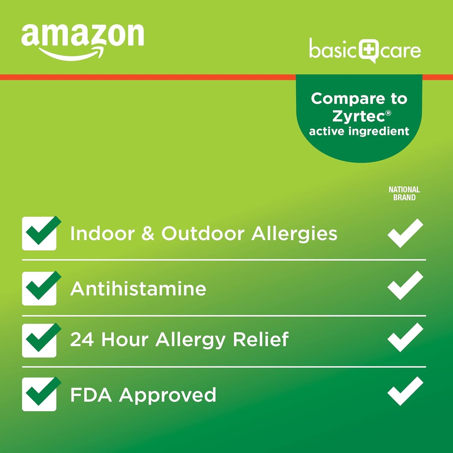 Amazon Basic Care All Day Allergy, Cetirizine Hydrochloride Tablets, 10 mg, 24-Hour Relief for Sneezing, Runny Nose, Itchy Eyes & Throat, Indoor & Outdoor Allergy Relief, 30 Count Amazon Basic Care buy supplements Au