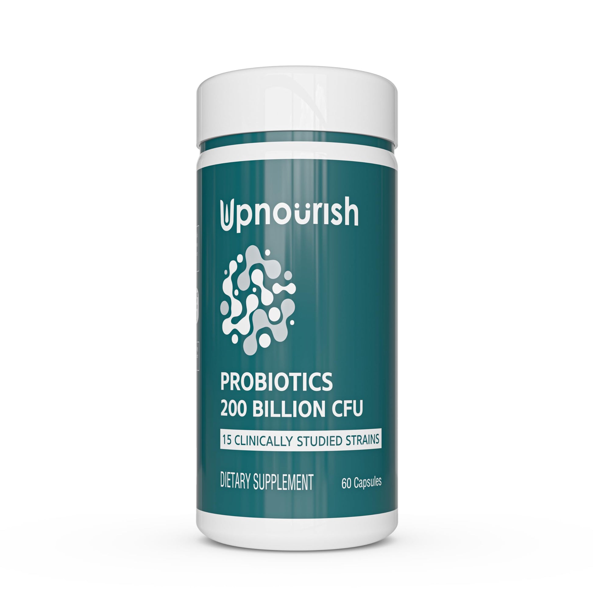 UpNourish Probiotics - 200 Billion CFUs for Men and Women, 15 Clinically Studied Strains, Prebiotics & Enzymes - 60 Vegan Capsules UpNourish Au supplements