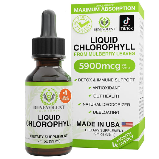 Benevolent Nourishment Chlorophyll Supplement, Detox & Immune Support, Internal Deodorizer, Liquid Drops Benevolent NourishmentUS supplements