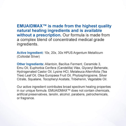 emuaid EMUAIDMAX Ointment 2oz - Eczema Cream. Maximum Strength Treatment emuaidUS supplements