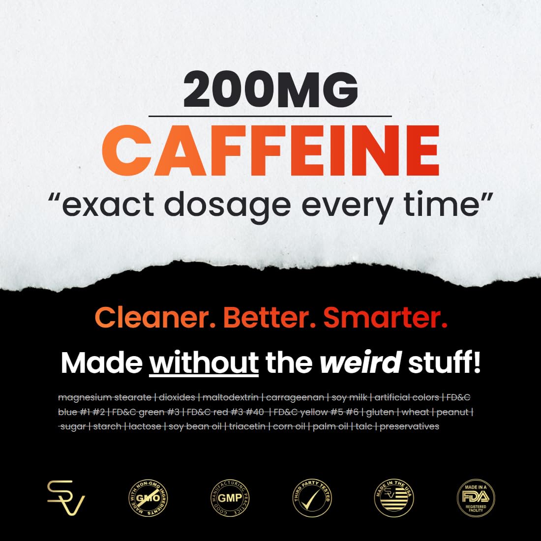 SmarterVitamins 200mg Caffeine Pills - MCT Oil from 100% Coconuts + 100mg L-Theanine, Energy and Focus, Extended Release Capsule, 50 Liquid Softgels SmarterVitamins Au supplements