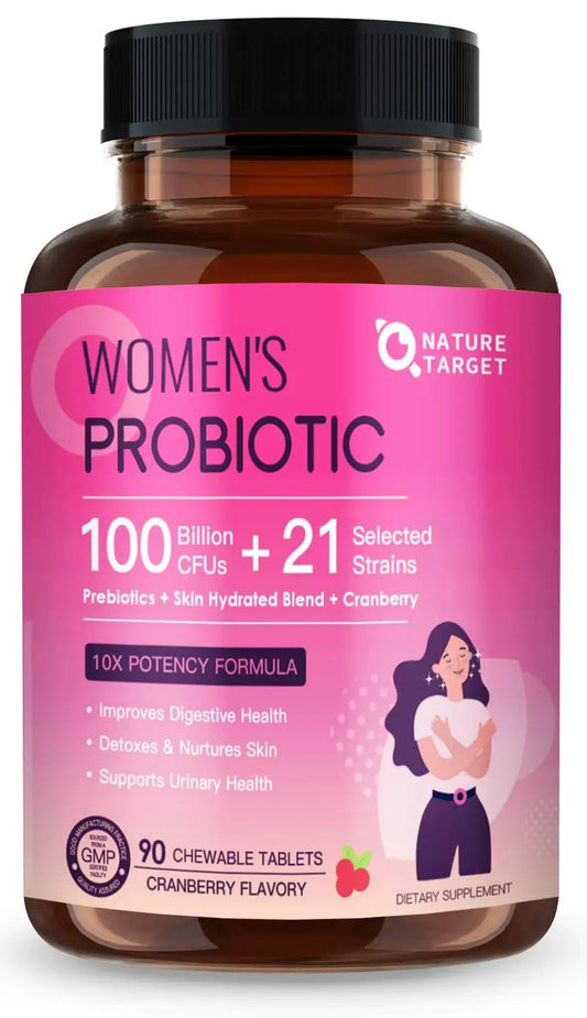 Probiotics for Women Digestive Health, Vaginal Probiotics with D-Mannose & Cranberry NATURE TARGETAU supplements