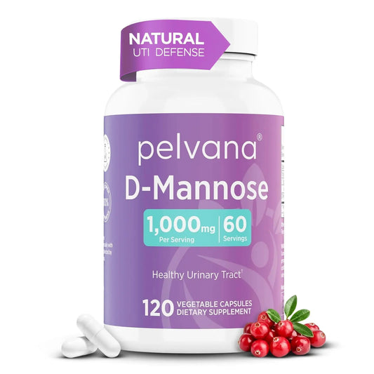 Pelvana D-Mannose 120 Capsules (500mg Each) – 1000mg per Serving – Assists & Maintains Healthy Urinary Tract, Flushes Impurities, Pure Ingredients, Gluten-Free – Third-Party Lab Tested, Made in USA PelvanaAU supplements