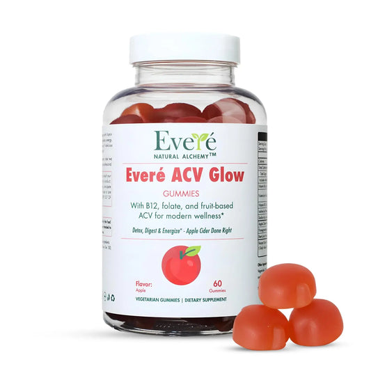 Everé ACV Glow Gummies – Apple Cider Vinegar with B12, B6, Iodine, Folate, Beetroot & Pomegranate – Daily Wellness Support for Energy & Balance The EverÉ Natural Alchemynz supplements
