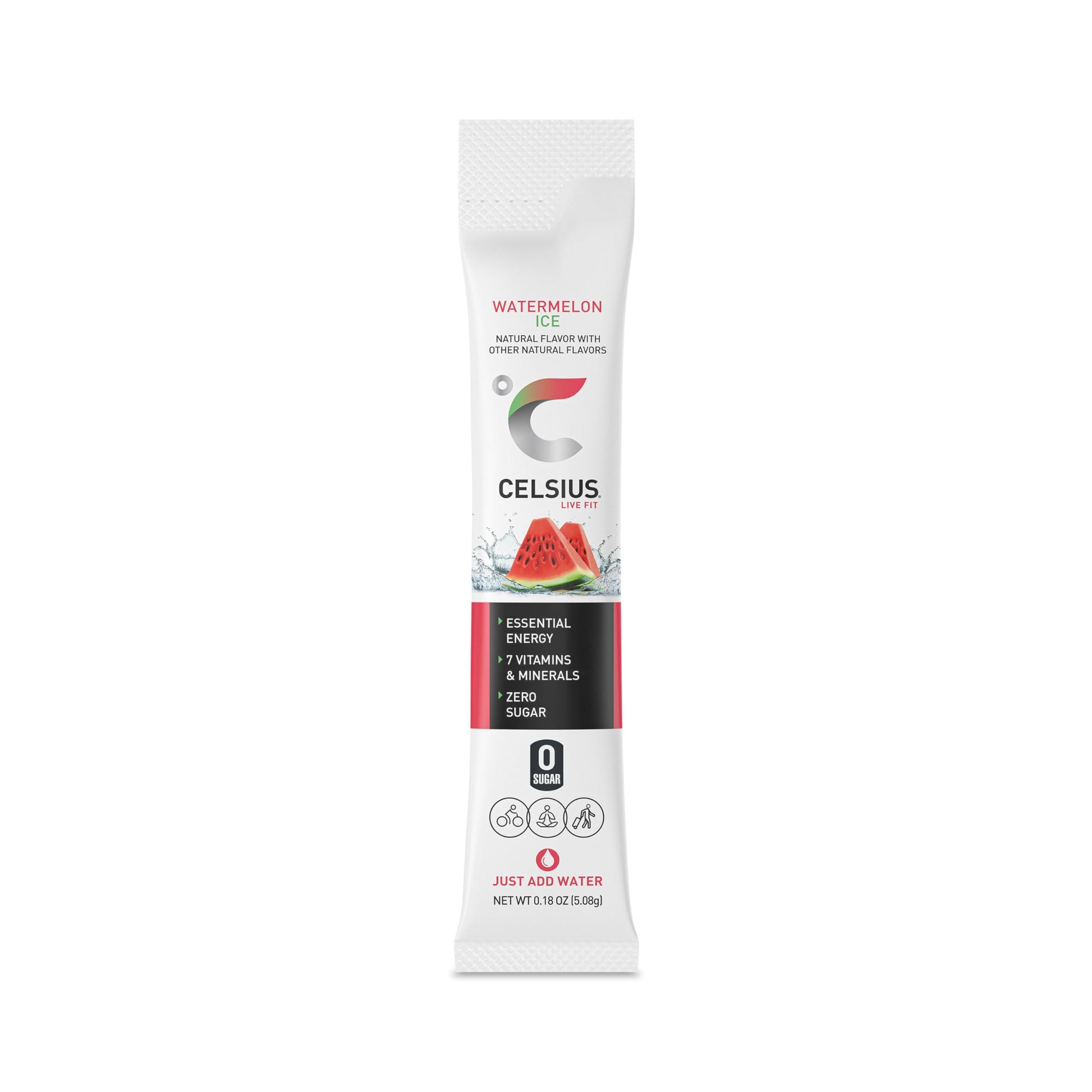 CELSIUS On-the-Go Powder Sticks Watermelon Ice, Essential Energy (14 Sticks per Pack) CELSIUS Au supplements