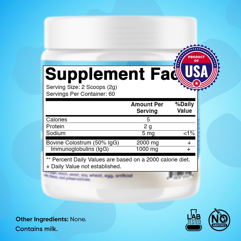 Vitamatic Bovine Colostrum Powder - 50% Highest IgG - Supplement for Gut Health Vitamatic Au supplements