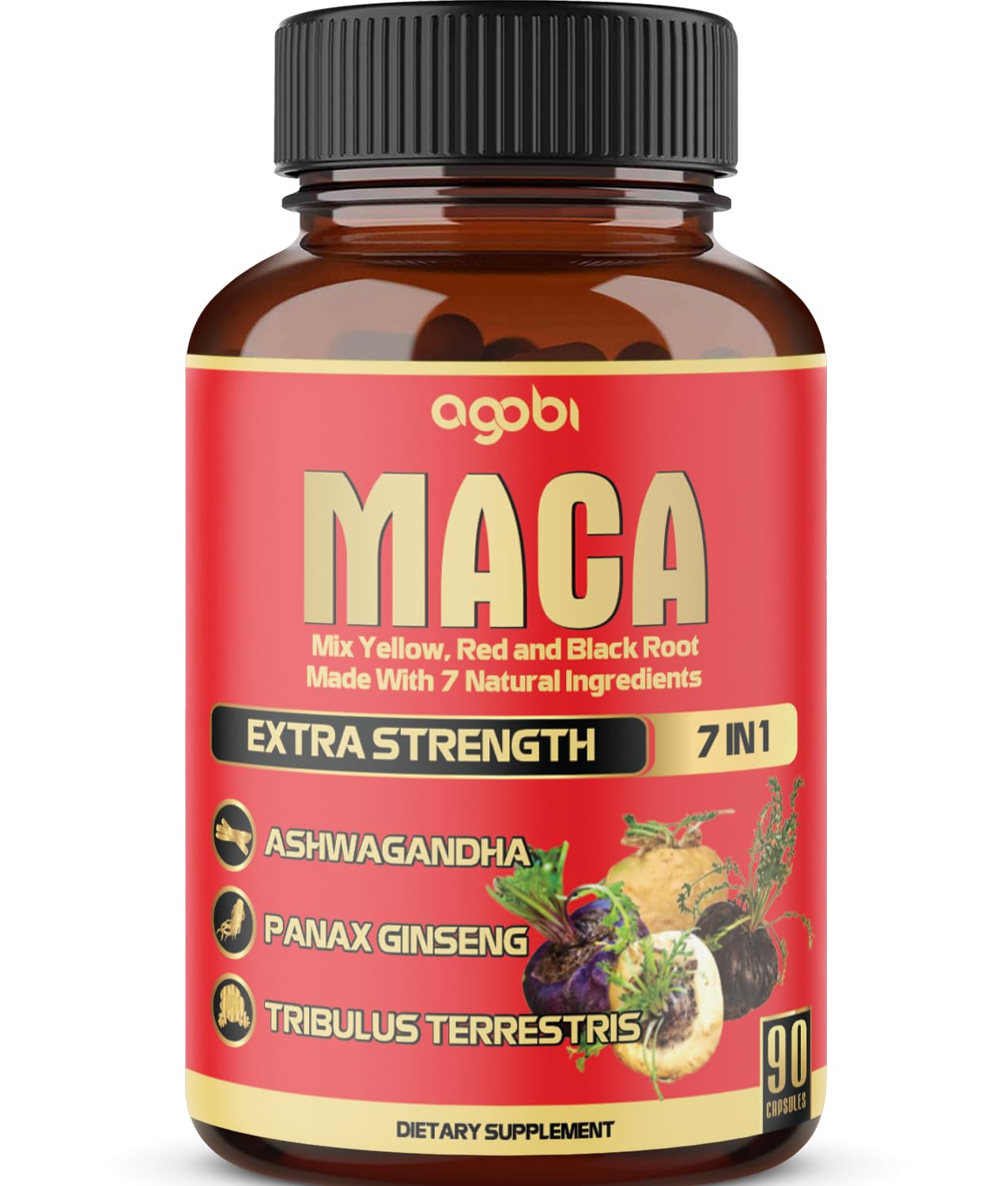 Maca Root Capsules - Supports Natural Health - Energy - Performance & Mood Supplement - Enhanced Blood Flow 3-Month Supply agobi Au supplements