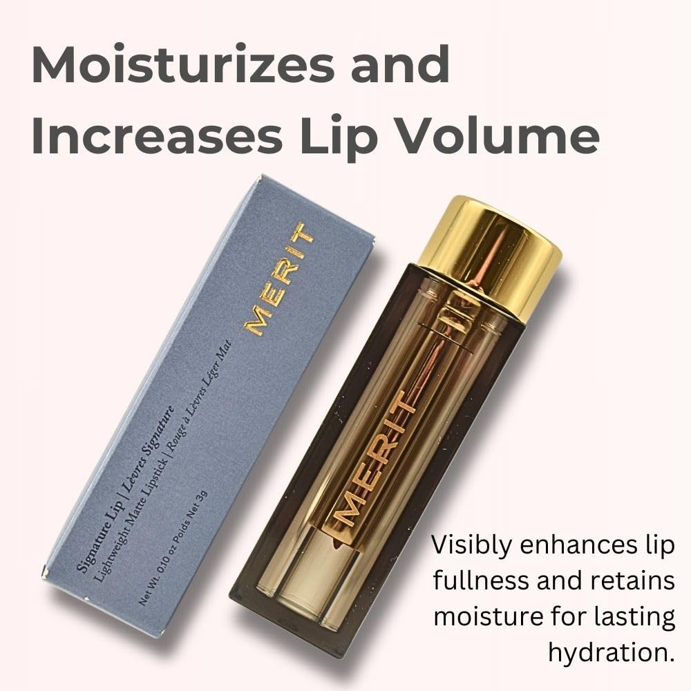 Merit Signature Lip Lightweight Matte Lipstick - 0.10 oz / 3 g (Sunday (pink), standard) Merit Au supplements