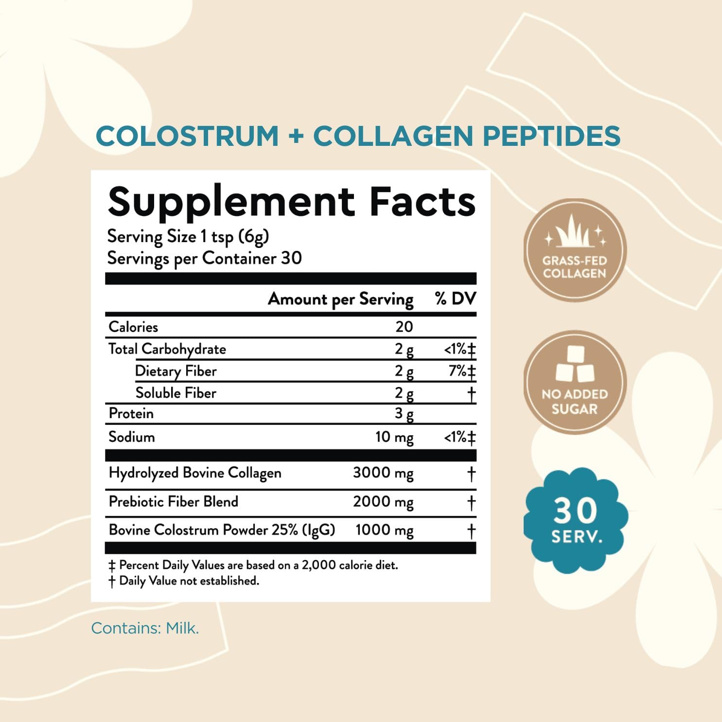 360 Nutrition Blends with Benefits Bovine Colostrum + Collagen Peptides Powder for Gut Health, Hair & Skin Beauty, Immune Support | Grass-Fed, No Added Sugar, Unflavored 6 oz 360 Nutrition Au supplements