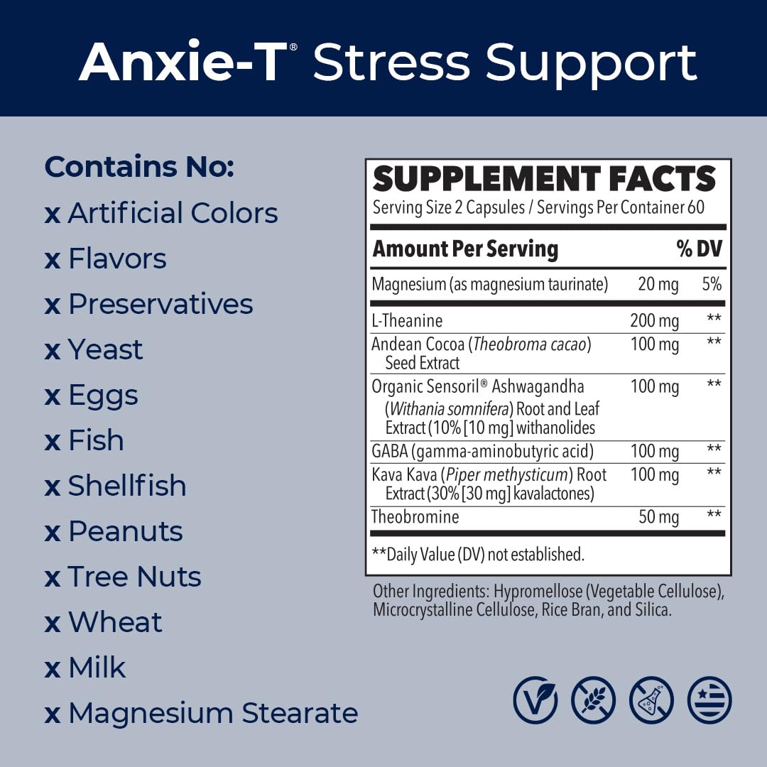 Anxie-T - Stress Relief Supplement - Supports Mood & Mental Focus - Feel Calm LifeSeasons Au supplements