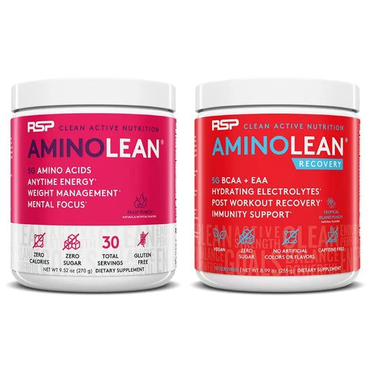 RSP NUTRITION AminoLean Pre Workout Energy (Fruit Punch 30 Servings) with AminoLean RSP NUTRITIONUS supplements