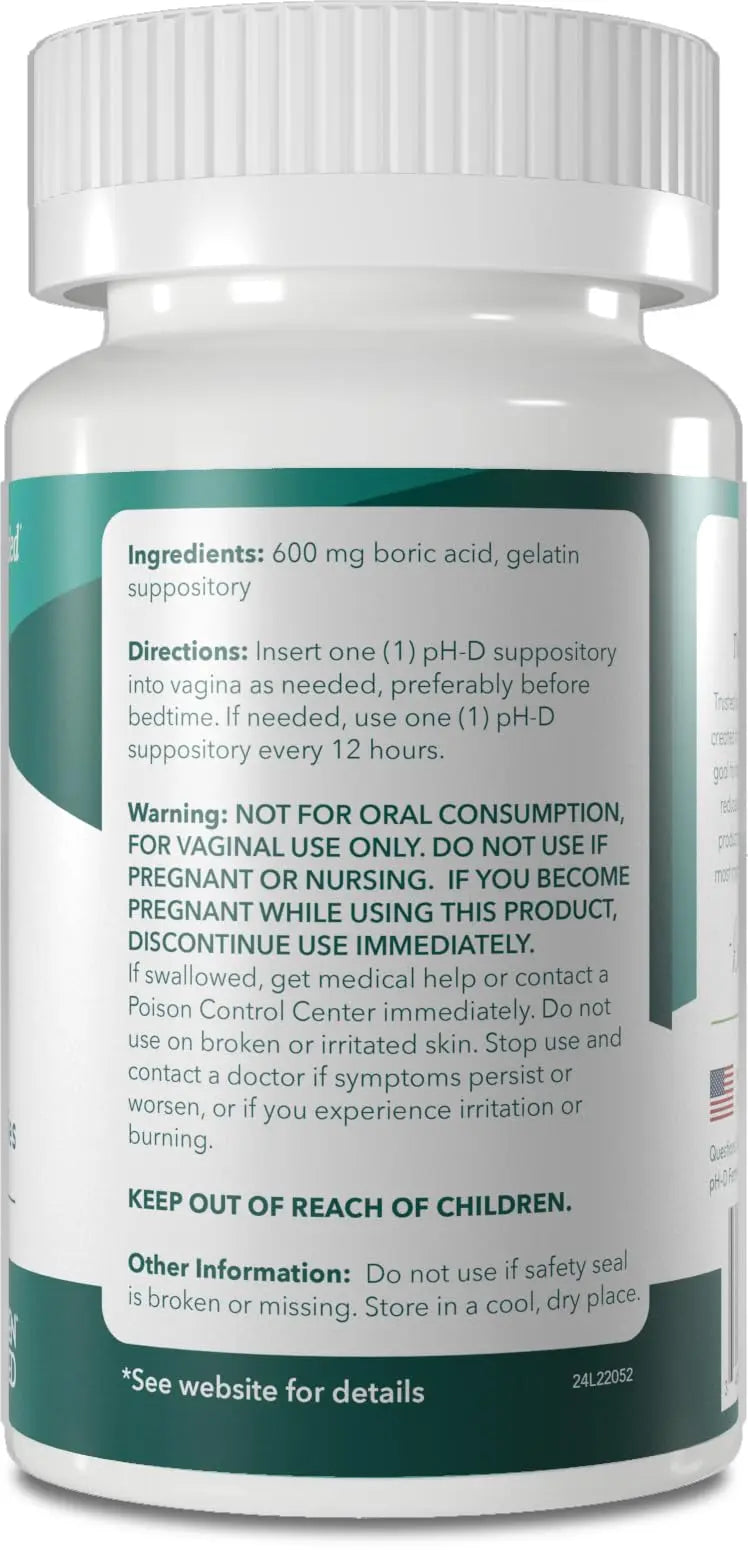 pH-D Feminine Health Support - Boric Acid Starter Bundle - pH-D Boric Acid Vaginal Suppositories 72 Count and 5 Vaginal Suppository Applicators pH-D Feminine Health Support Au supplements