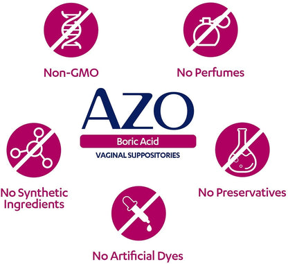 AZO Boric Acid Vaginal Suppositories, 30 Count + AZO Dual Protection, 30 Count, Urinary + Vaginal Support* AZOUS supplements