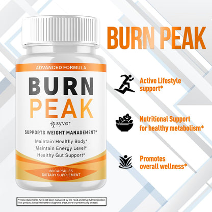 (2 Pack) Burn Peak Capsules, Official Burnpeak Pink Salt Pills with All Natural Ingredients, Advanced BurnPeak Health Supplement with Premium Vitamins for Active Lifestyle Support (120 Capsules) SyvorAu supplements