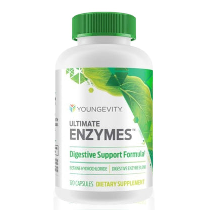 Youngevity Ultimate Enzymes® - Multi Enzymes for Digestion, Gas & Bloating Relief - Betaine HCl, Ox Bile, Pancreatine 10X, Papain 6M, Pepsin 1:3000 (120 Capsules) YoungevityUS supplements