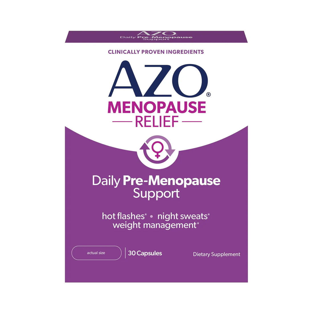 AZO® Daily Pre-Menopause Relief Perimenopause Supplements for Women, Hot Flash, Night Sweat and Healthy Weight Management Support* - 30 Count AZO uk supplements