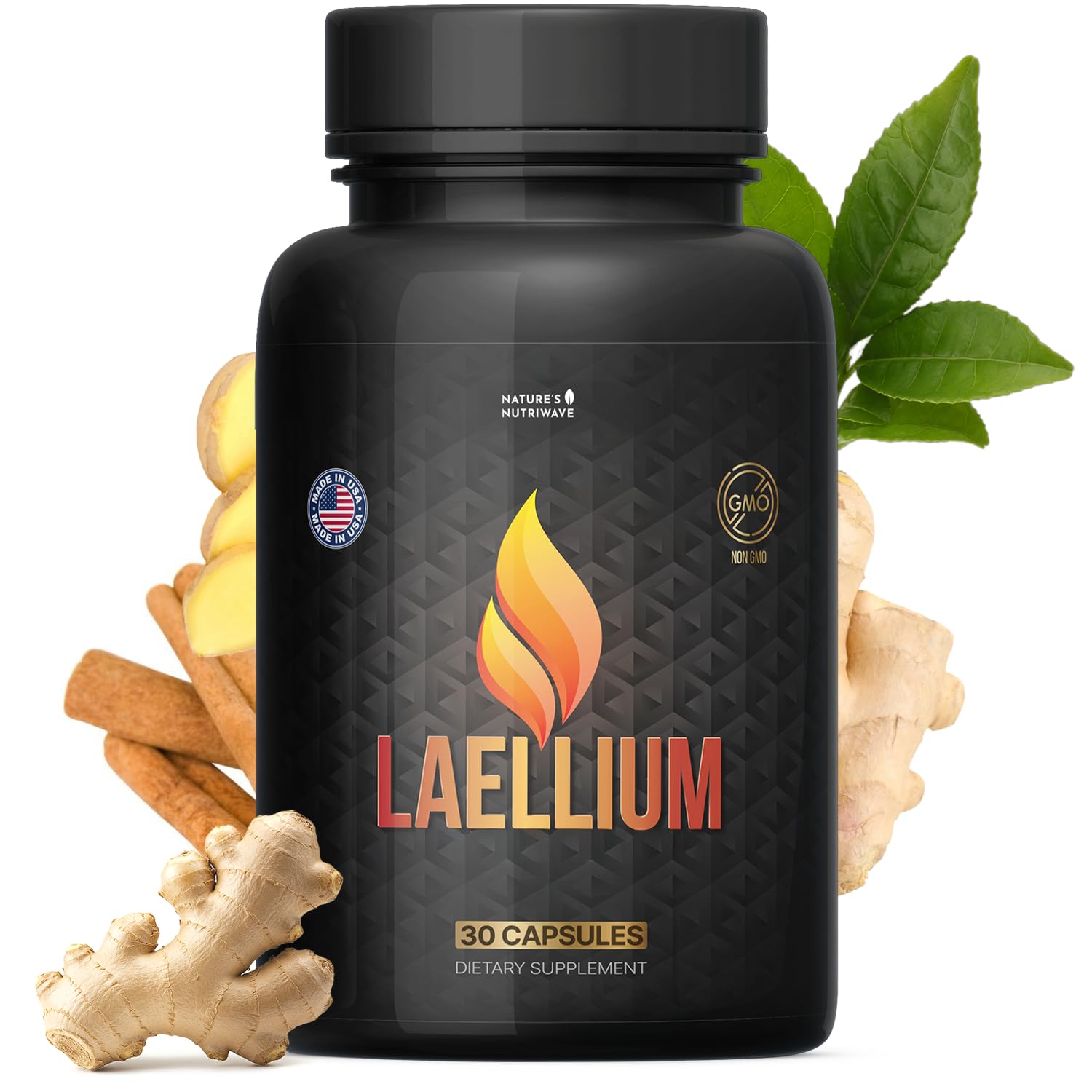 Laellium Capsules – Natural Supplement with Green Tea, Apple Cider Vinegar & Ginseng – Non-GMO, Supports Wellness – 30 Capsules, 1 Month Supply Nature’s NutriWave Au supplements