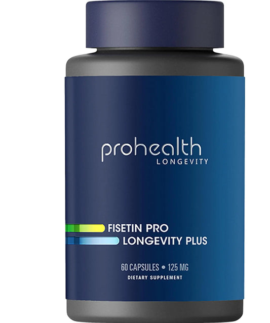 ProHealth Fisetin Supplements-15X Better Absorption from Polyphenol Blend + MCT Oil. 3rd Party Tested Pure. USA Manufactured. Powerful Antioxidant + Senolytic. Fisetin Supplement 125mg X 60 Servings ProHealthAU supplements