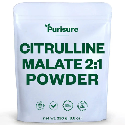 Purisure L-Ctrulline Powder 250g, Premium Citrulline 2:1 Malate Supplement for Strength PurisureAU supplements
