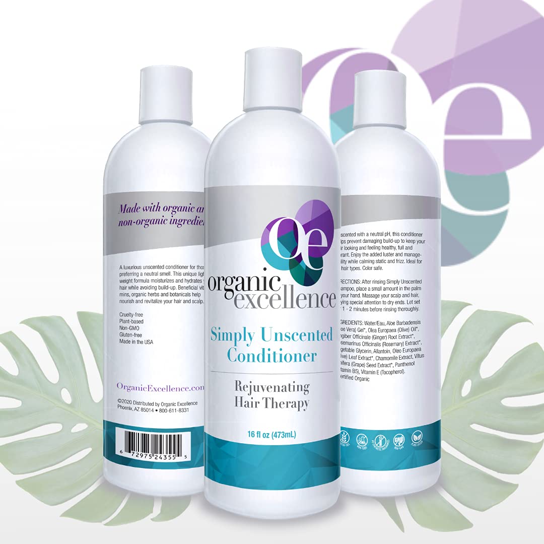 Organic Excellence Sulfate Free Conditioner - Fragrance, Gluten, Paraben Free, Color Safe. Organic Herb Extracts and Oils, Natural Hair Care for the Whole Family, 16 fl ounces (473 ml) Organic Excellence Au supplements