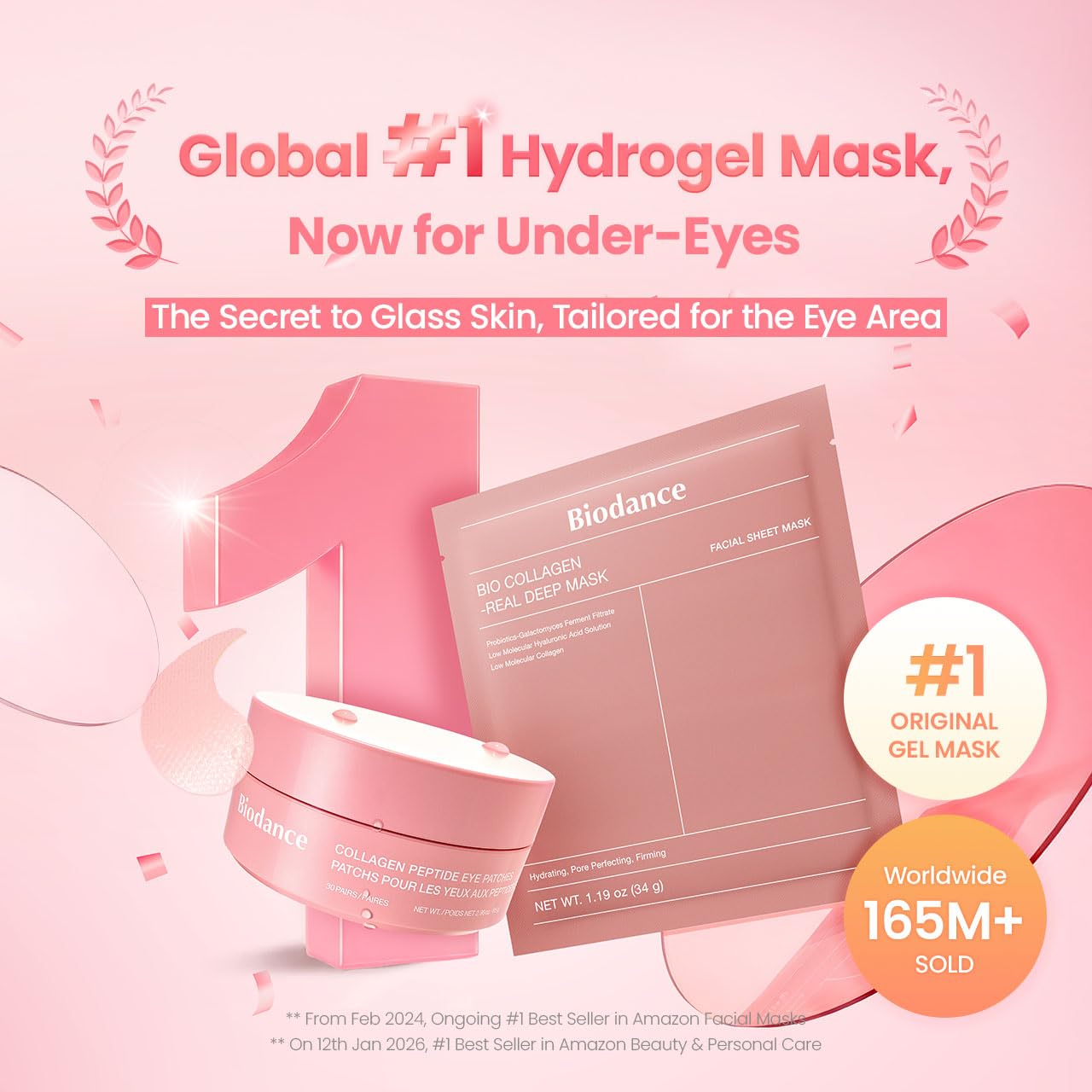 BIODANCE Collagen Peptide Eye Patches, Anti Wrinkle & Smile Line Patches for Face, Under Eye Mask for Fine Lines & Eye Bags, Travel Essentials & Self Care Gifts for Women, Korean Skin Care (60 Count) BIODANCE Au supplements