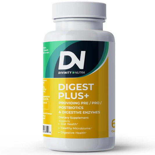 4-in-1 Prebiotic Probiotic & Postbiotic for Women & Men, Complete Gut & Digestive Support Supplement, Pre Post Probiotics & Digestive Enzymes 60 Capsules,Made in USA Divinity NutraAU supplements
