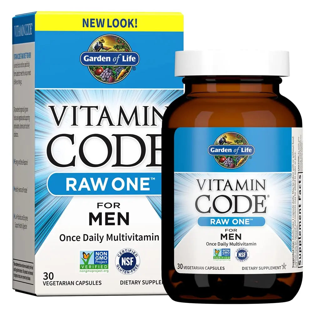 Garden of Life Vitamin Code Raw One Men's Multivitamin with Zinc Supplements for Immune and Skin Health, 30 Capsules Garden of Life Au supplements