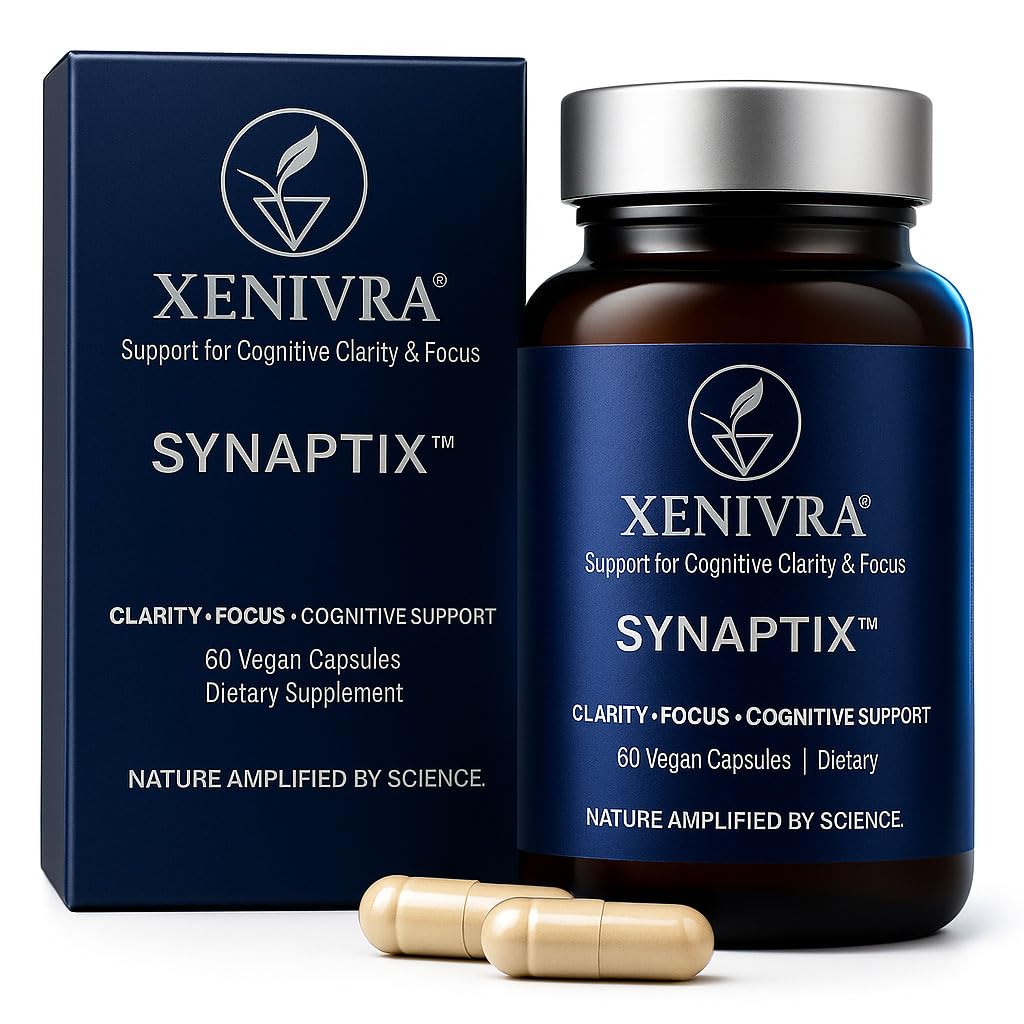 Xenivra Synaptix™ Natural Nootropic Brain Supplement | Herbal Memory & Focus Pills with Citicoline, L-Theanine, Lion’s Mane, Bacopa & Rhodiola | Mental Clarity & Brain Fog Support | 60 Vegan Capsules XENIVRA NATURE, AMPLIFIED BY SCIENCE Au supplements