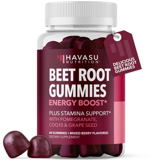 Beet Root Gummies with COQ10 & Pomegranate - Nitric Oxide Supplement for Men and Women - Beetroot for Endurance, Performance, Recovery - Vegan, Non-GMO, Gluten Free HAVASU NUTRITIONUS supplements