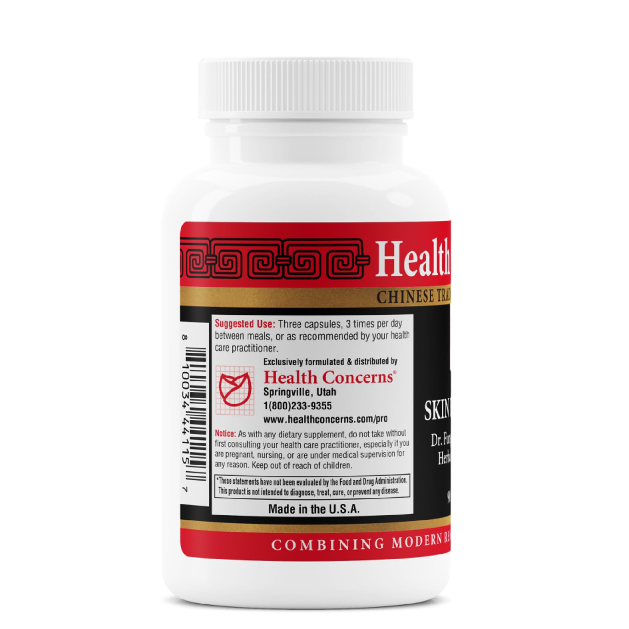 Health Concerns Skin Balance – Herbal Supplement for Skin Support, Itching Relief, & Circulation – Chinese Herbal Supplements for Men & Women – Skullcap, Dong Quai, Coptis Root - 90 Capsules Health Concerns Au supplements
