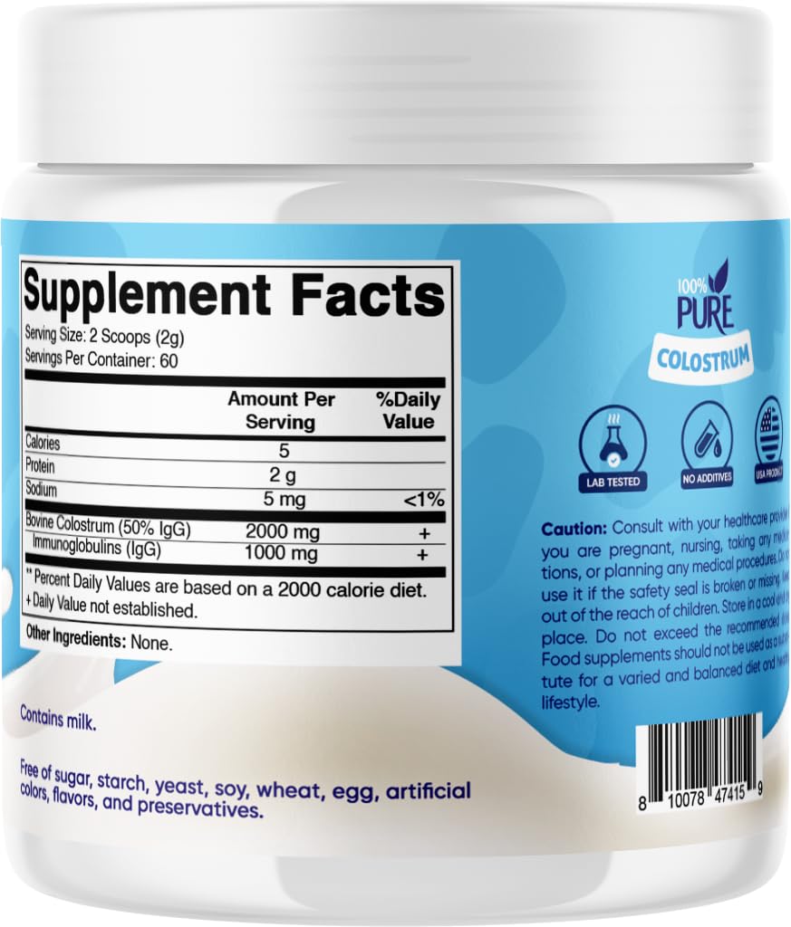 Vitamatic Bovine Colostrum Powder - 50% Highest IgG - Supplement for Gut Health Vitamatic Au supplements