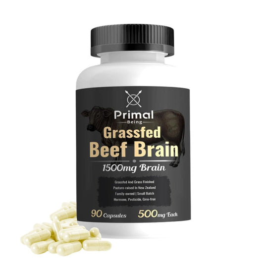 Primal Being Grassfed Beef Brain, Supports Memory, Mood, Focus, Energy, Cognitive Health - 90 Capsules, 1500mg per Serving Primal BeingAu supplements