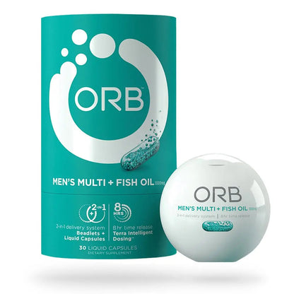 ORB Men’S MULTIVITAMIN + Fish Oil – A Complete Multi + Fish Oil |Heart Health Support, Antioxidant Support, Supports a Positive Mood Orb WellnessUS supplements