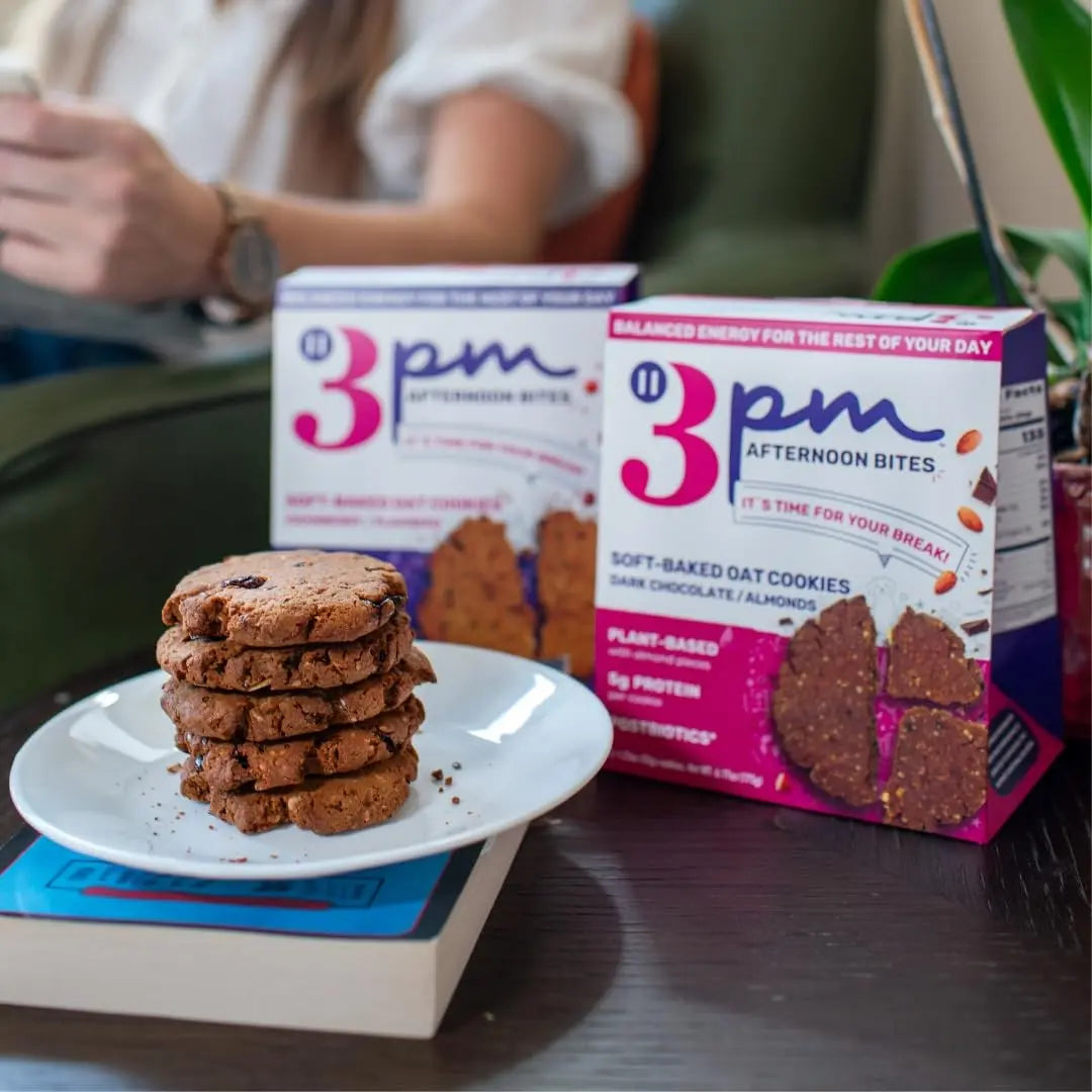 3PM Afternoon Bites Cranberry Flaxseed Cookies with Postbiotics, 5g of Protein, 15 Cookies 3PM AFTERNOON BITES uk supplements