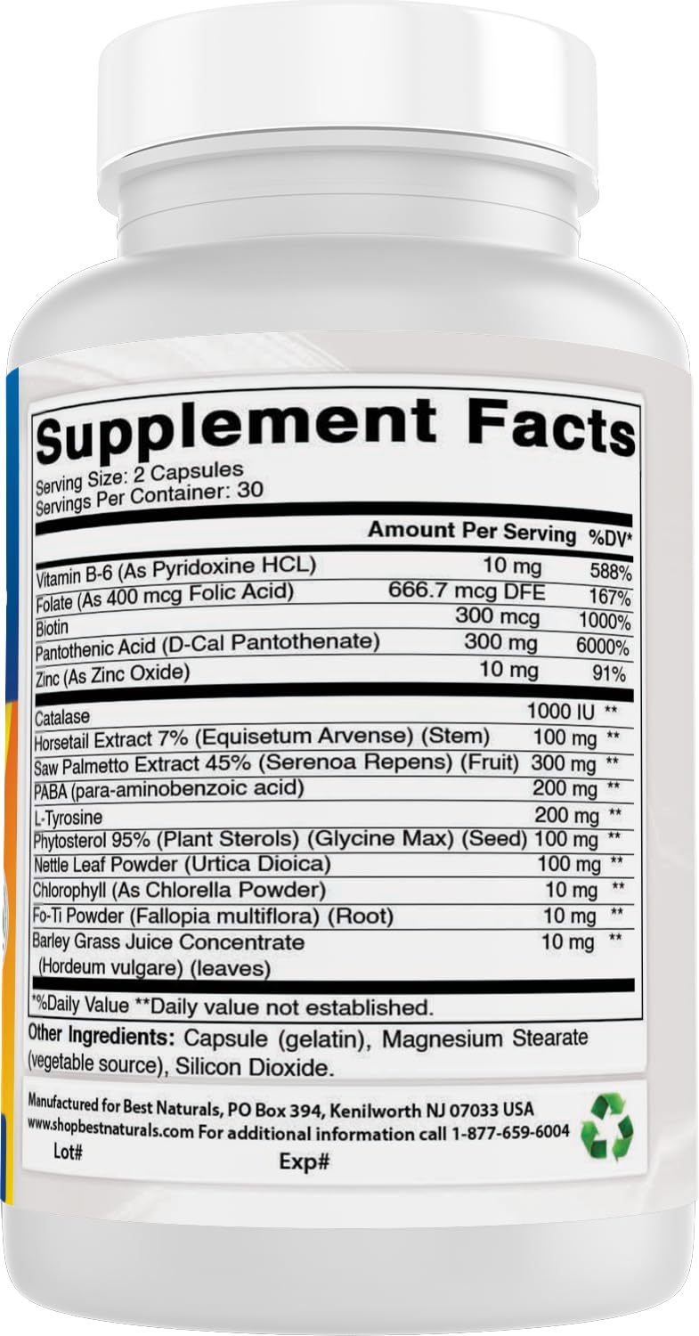 Best Naturals Anti Gray Hair Formula, 60 Count Best Naturals Au supplements