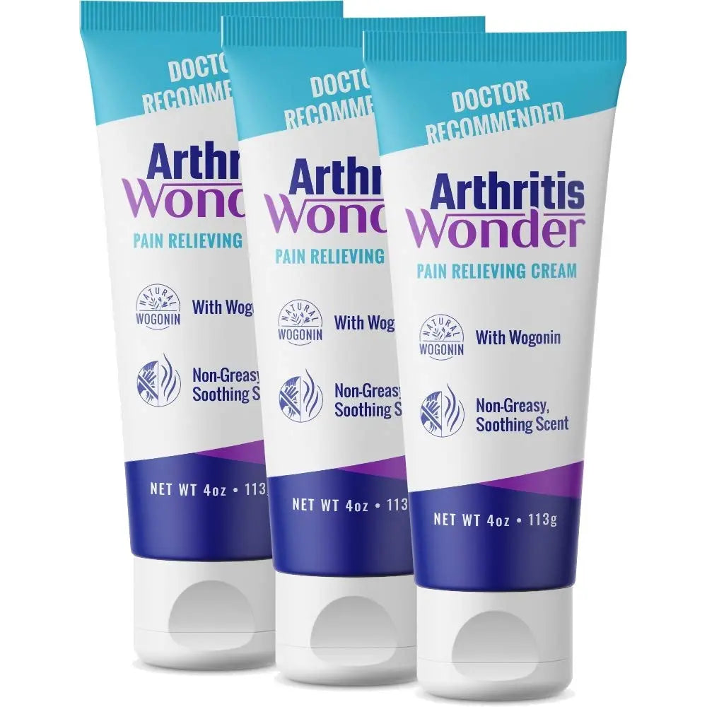 Arthritis Wonder Pain Relief Cream, 4 oz – Arthritis Pain Relief Cream for Hand, Knee, Foot and Wrist Joints – Fast-Acting, Deep Penetrating, Non-Greasy Formula with Natural Wogonin - 3 Pack Arthritis Wonder uk supplements