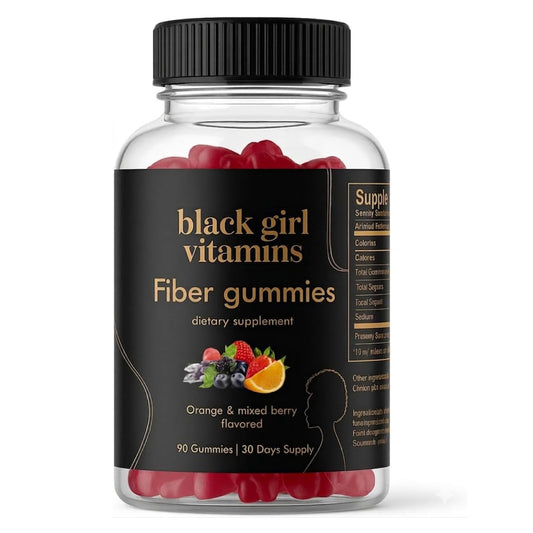 Black Girl Vitamins - Fiber Gummies - Prebiotic for Gut Health & Bloat Relief - Supports Digestion, Regularity & Microbiome Balance - Vegan, Gluten-Free, Halal Black Girl VitaminsUS supplements