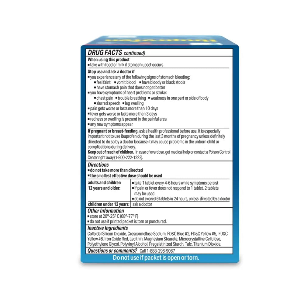 Globe Ibuprofen Tablets, 200 mg, Pain Reliever and Fever Reducer, for Headache, Muscular Aches, Arthritis, Backache and More 50 Packets of 2 Tablets Each,100 Tablets Trifecta Pharmaceuticals USA Au supplements