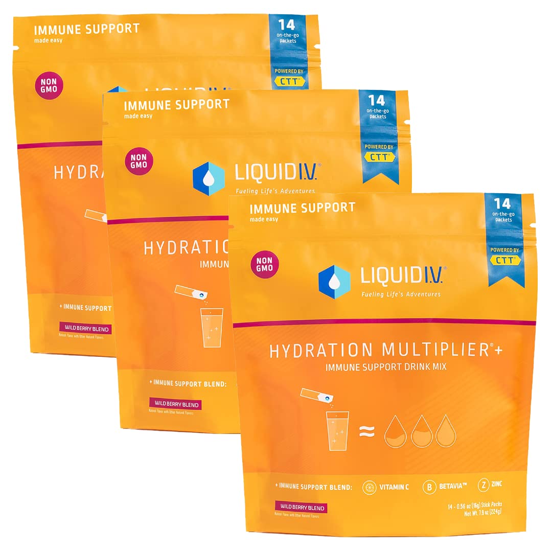 Liquid I.V. Hydration Multiplier + Immune Support -Wild Berry Blend - Hydration Powder Liquid I.V. Au supplements