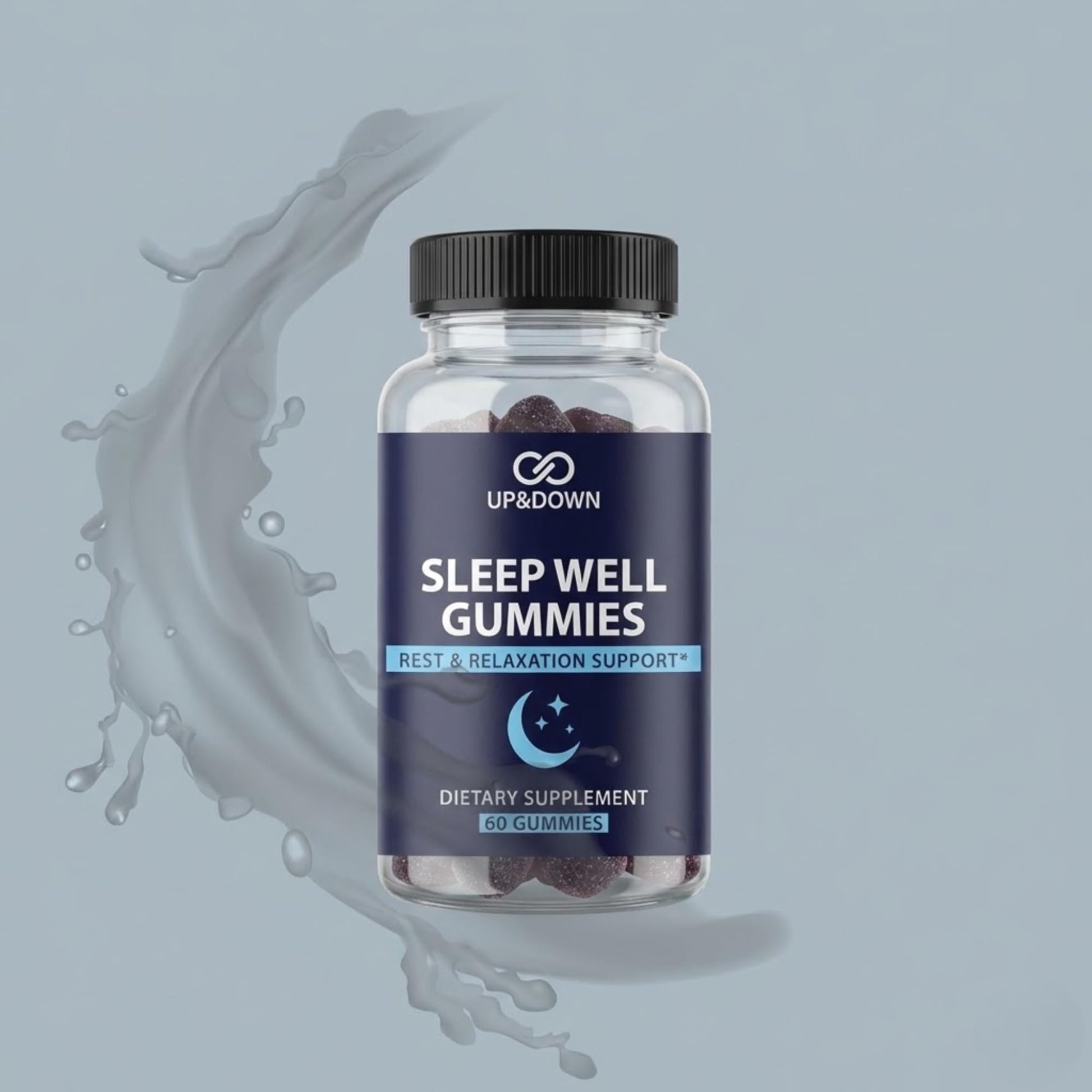 Up&Down Supplements Sleep Well Gummies | Deeper Sleep, Relaxation, Rest & Recovery Support | Melatonin, Vitamin B6 & Passionflower | Made in USA | Vegan, Non-GMO, Gluten Free | 60 Sleep Gummies Up&Down Supplements Au supplements
