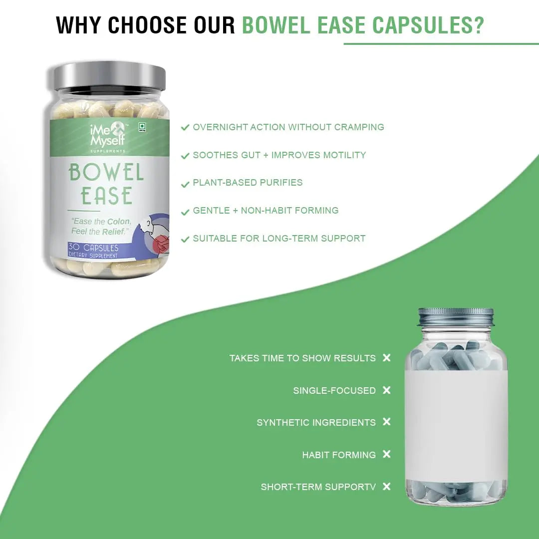 iMeMyself Bowel Ease – 30 Plant-Based Capsules | Gentle Bowel Support with Herbal Extracts & Vitamins iMeMyself uk supplements
