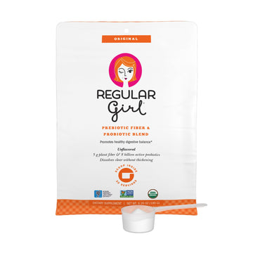 Regular Girl Organic Powder, Prebiotic Fiber Supplement and Probiotics for Women, Low FODMAP, 30 Servings, Unflavored Regular Girl Au supplements
