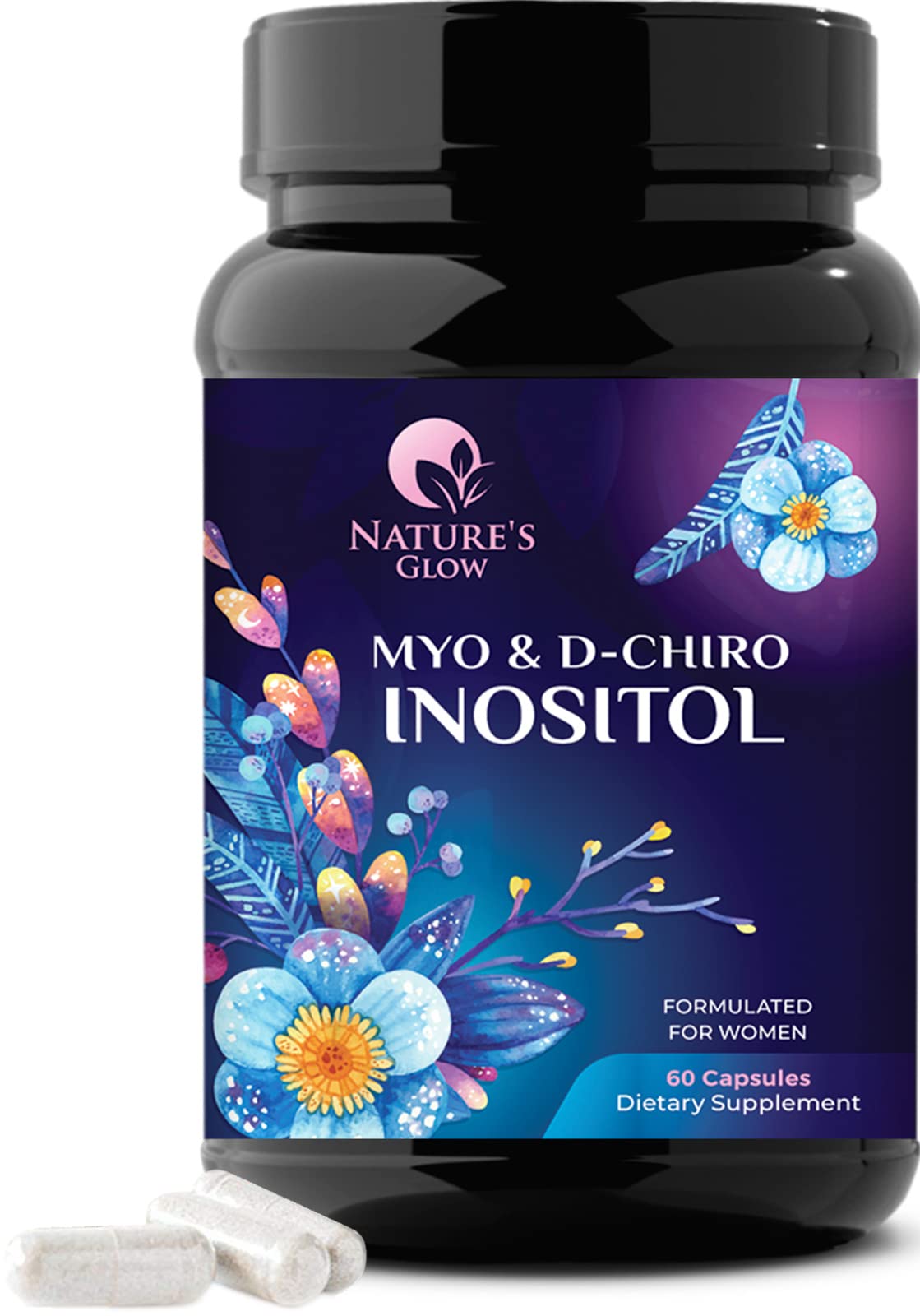 Myo-Inositol & D-Chiro Inositol Blend - 30 Day Supply, Premium 40:1 Ratio, Hormone Sup Nature's Glow Au supplements