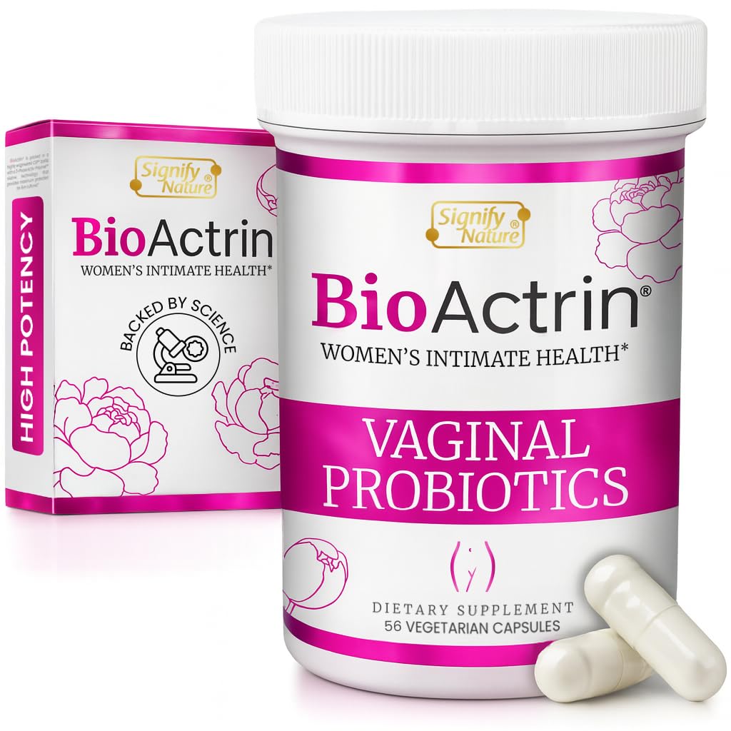 SIGNIFY NATURE Bioactrin Vaginal Probiotics for Women - Bacterial Vaginosis & Yeast Infection Treatment - BV Probiotic - pH Vaginitis Support-28 Pills SIGNIFY NATURE Au supplements