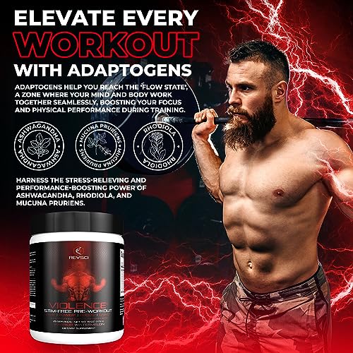 VIOLENCE Stim Free Pre Workout Powder by REVSCI, Precision Dosed Non Stim Preworkout Revolution Science Au supplements
