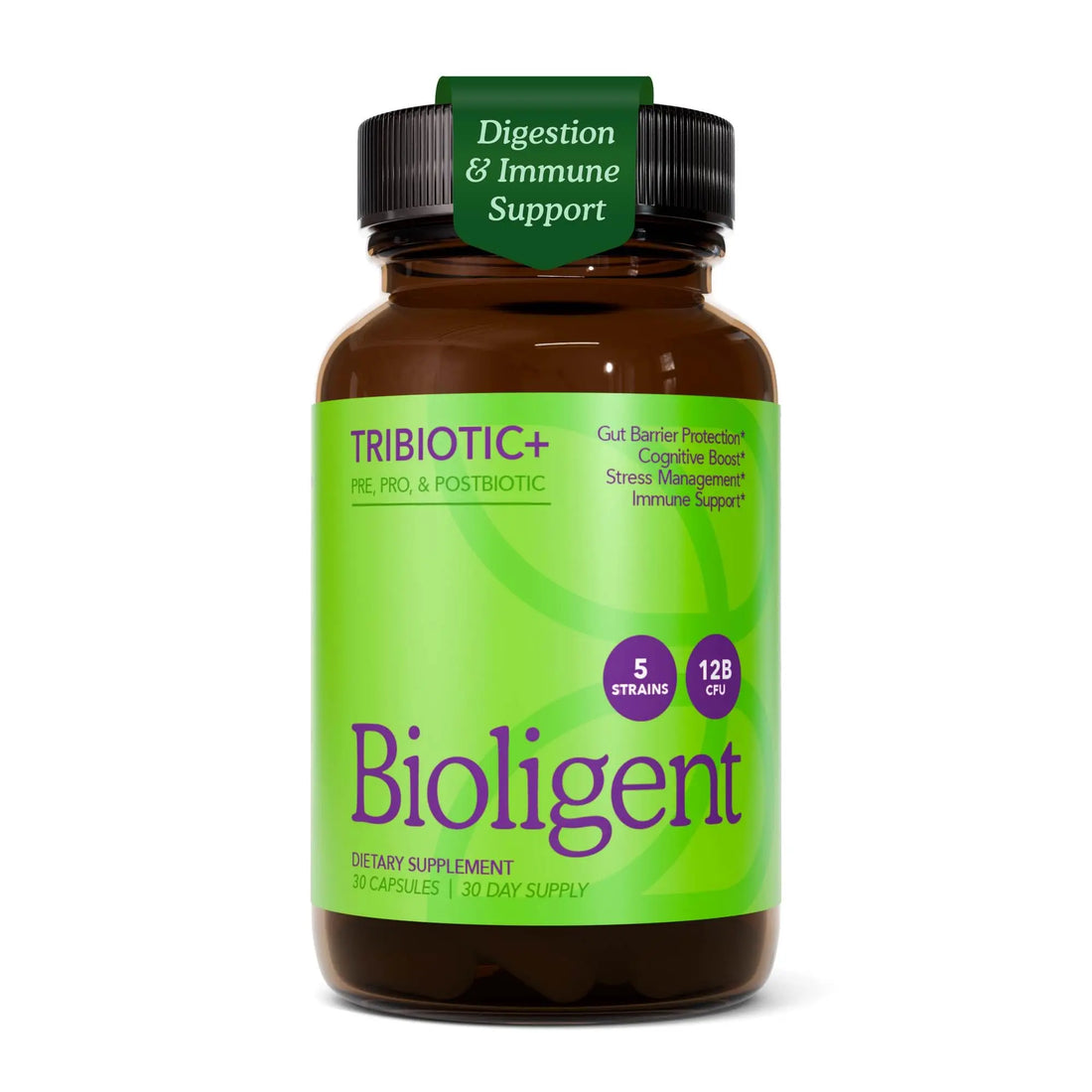 BIOLIGENT Tribiotic+ Prebiotic, Probiotic and Postbiotic Supplement for Women & Men, Gut Health, Immune Support, Bloating Relief, Daily Microbiome and Digestive Support, 30 Capsules, 30 Day Supply BIOLIGENT uk supplements